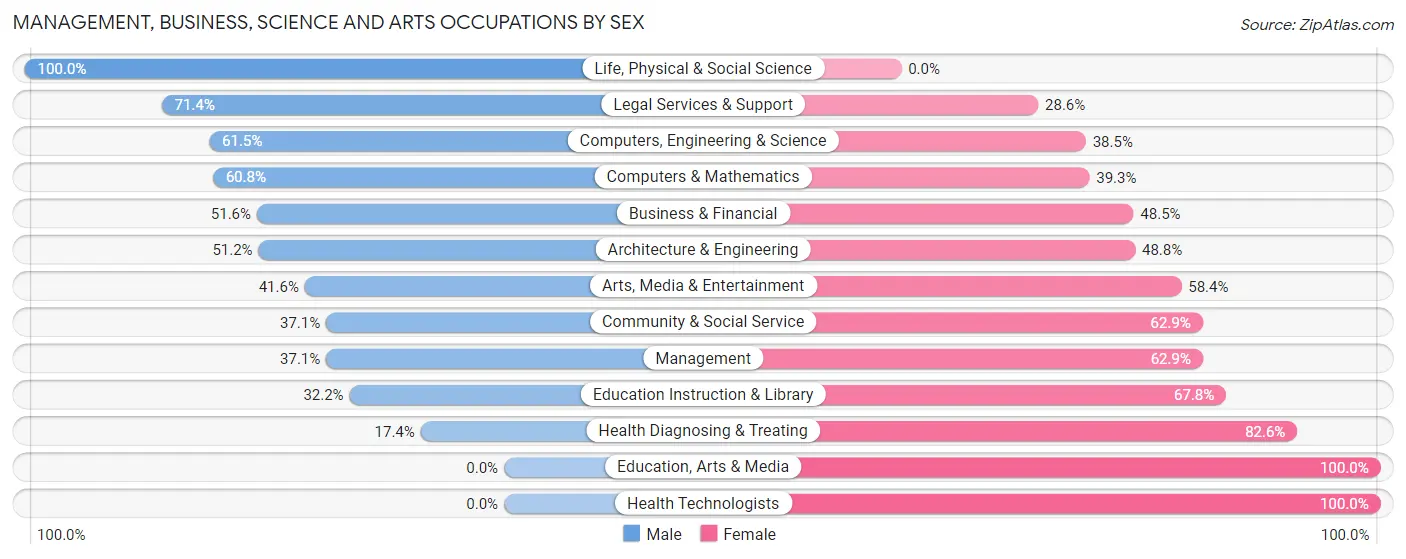 Management, Business, Science and Arts Occupations by Sex in Sultan