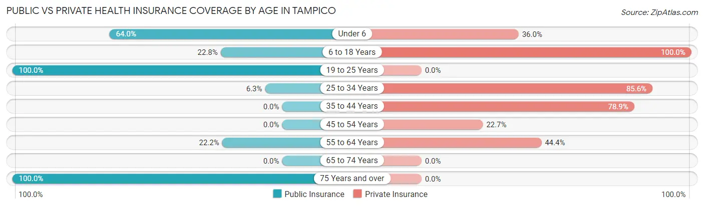 Public vs Private Health Insurance Coverage by Age in Tampico