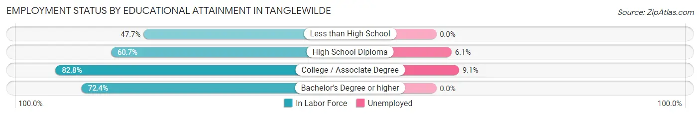 Employment Status by Educational Attainment in Tanglewilde