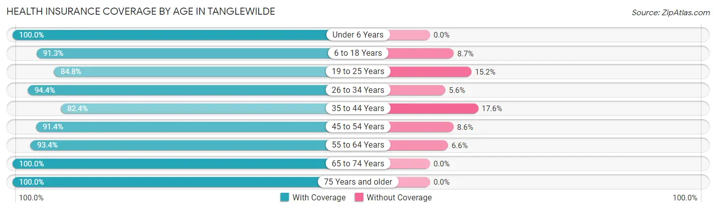 Health Insurance Coverage by Age in Tanglewilde