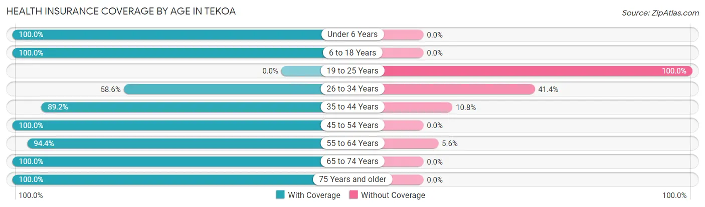 Health Insurance Coverage by Age in Tekoa