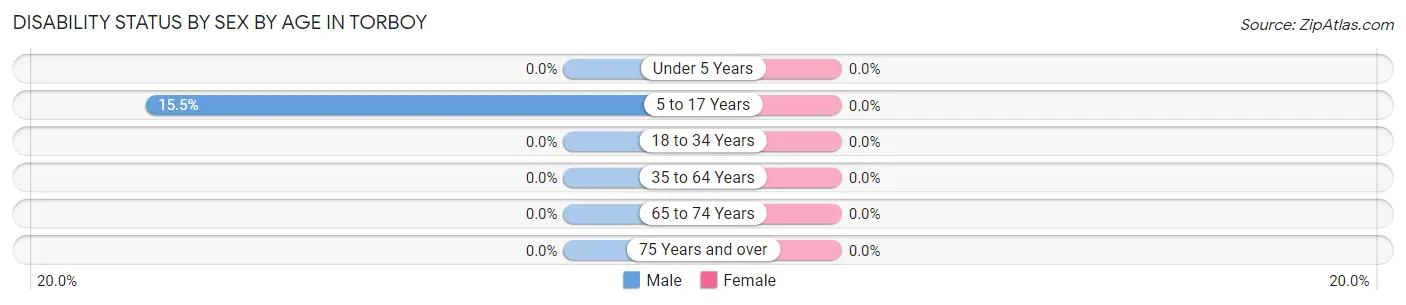 Disability Status by Sex by Age in Torboy