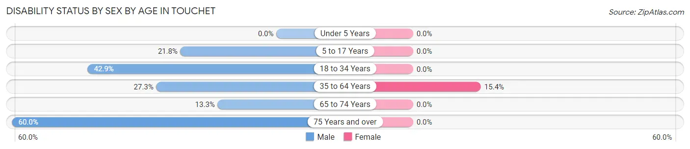 Disability Status by Sex by Age in Touchet