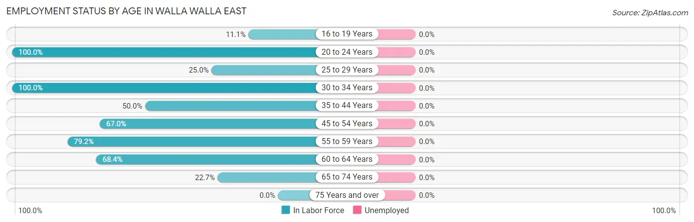 Employment Status by Age in Walla Walla East