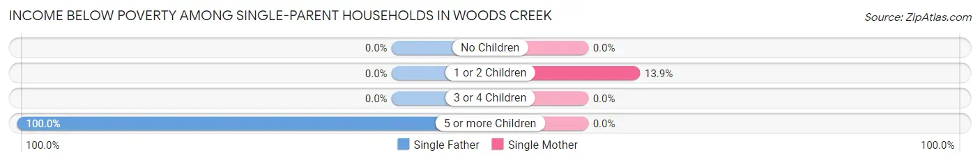 Income Below Poverty Among Single-Parent Households in Woods Creek