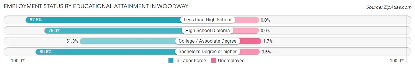 Employment Status by Educational Attainment in Woodway