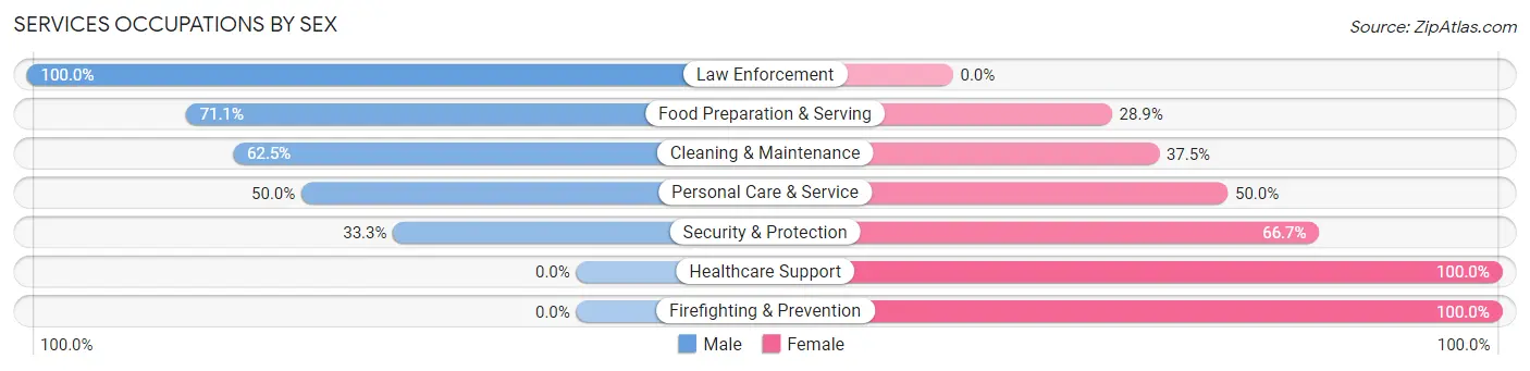 Services Occupations by Sex in Zillah
