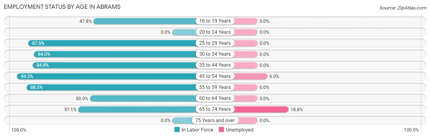 Employment Status by Age in Abrams