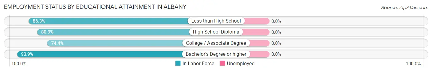 Employment Status by Educational Attainment in Albany