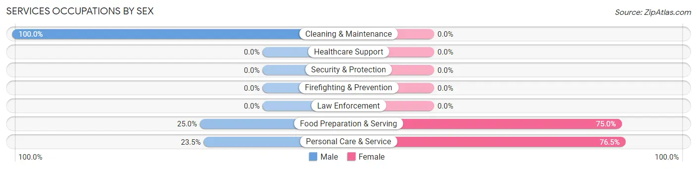 Services Occupations by Sex in Allens Grove