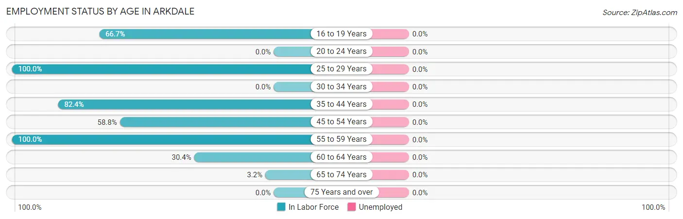 Employment Status by Age in Arkdale