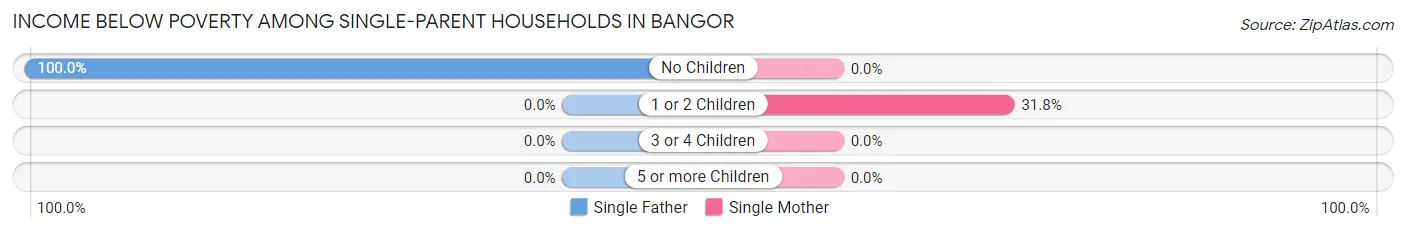 Income Below Poverty Among Single-Parent Households in Bangor