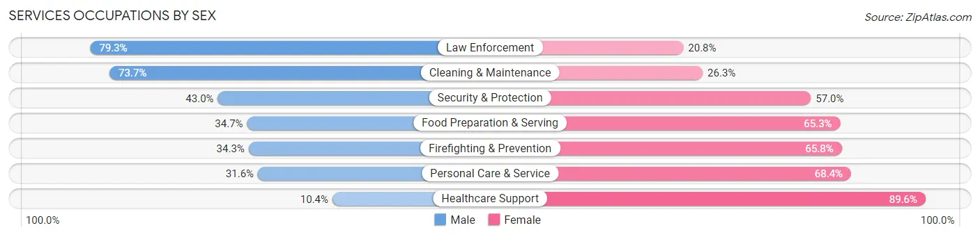 Services Occupations by Sex in Beloit