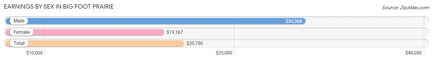 Earnings by Sex in Big Foot Prairie