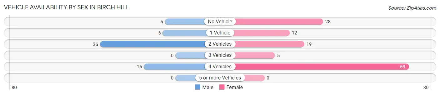 Vehicle Availability by Sex in Birch Hill