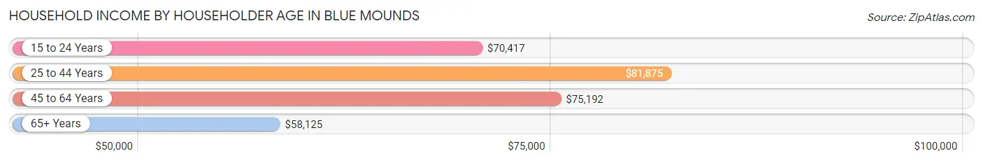 Household Income by Householder Age in Blue Mounds