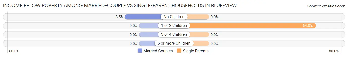 Income Below Poverty Among Married-Couple vs Single-Parent Households in Bluffview
