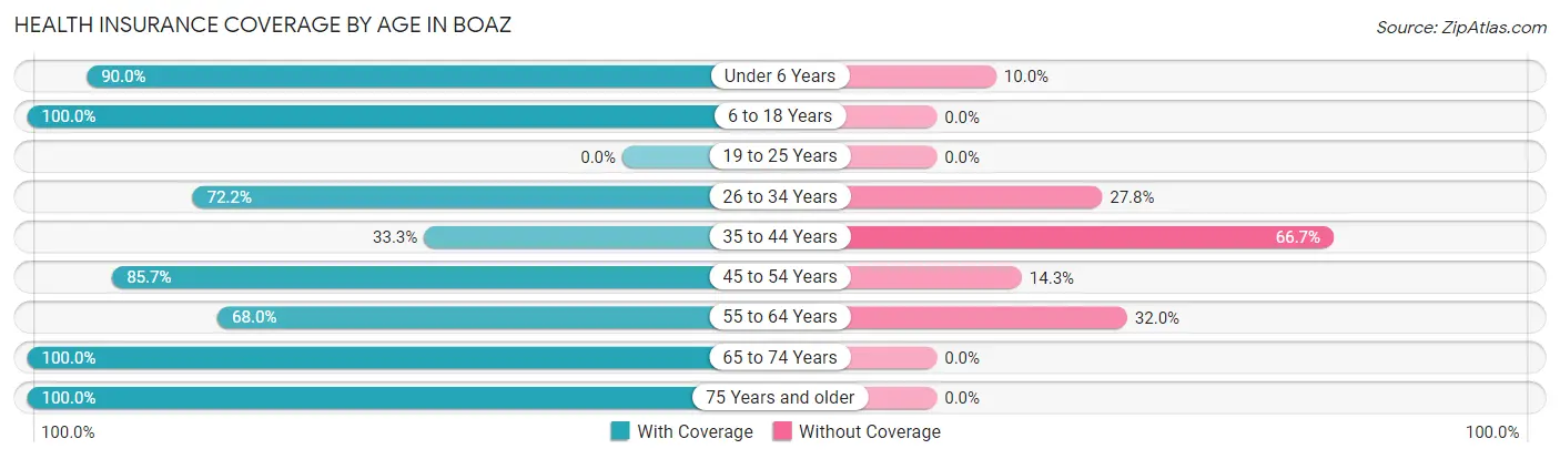 Health Insurance Coverage by Age in Boaz