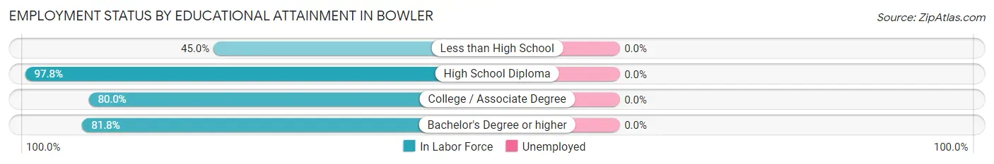 Employment Status by Educational Attainment in Bowler