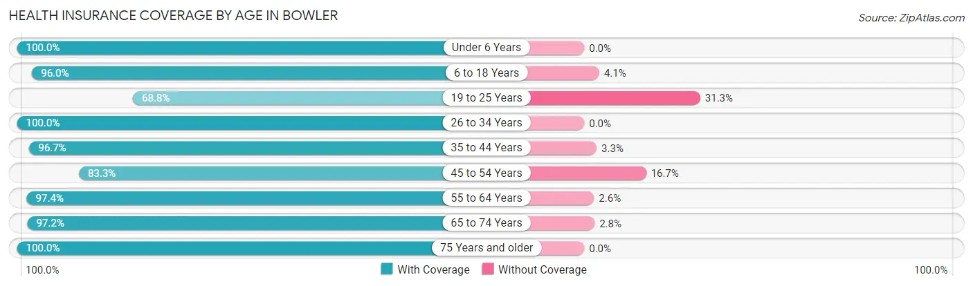 Health Insurance Coverage by Age in Bowler