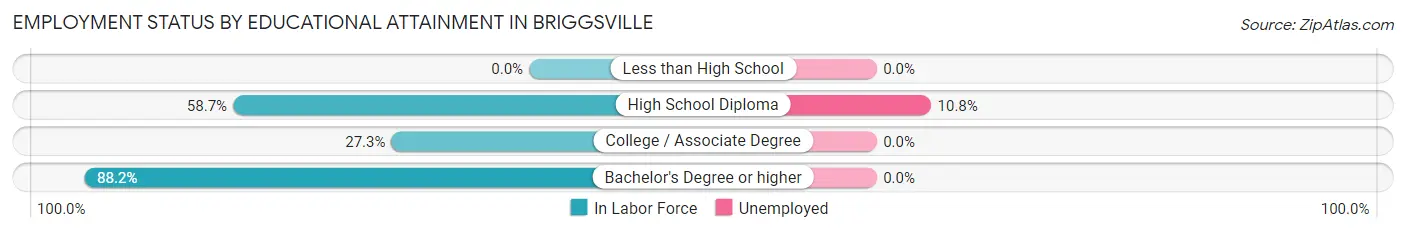 Employment Status by Educational Attainment in Briggsville