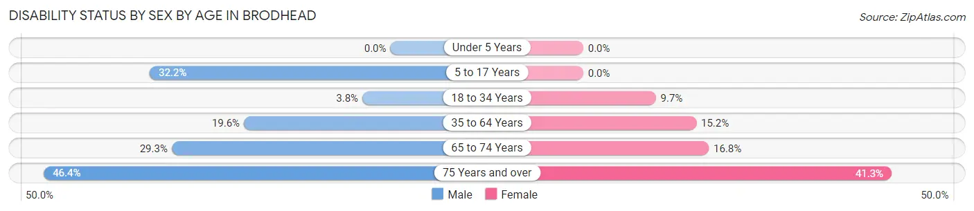 Disability Status by Sex by Age in Brodhead