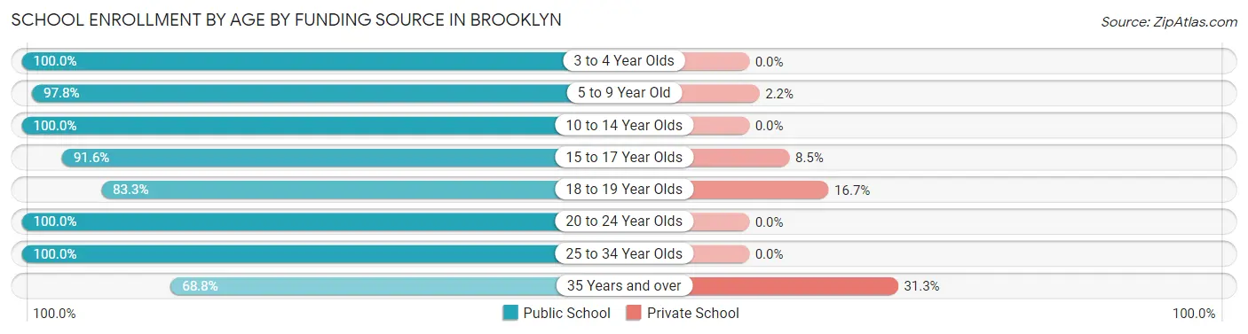 School Enrollment by Age by Funding Source in Brooklyn