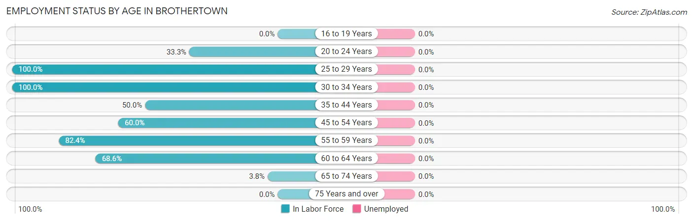 Employment Status by Age in Brothertown