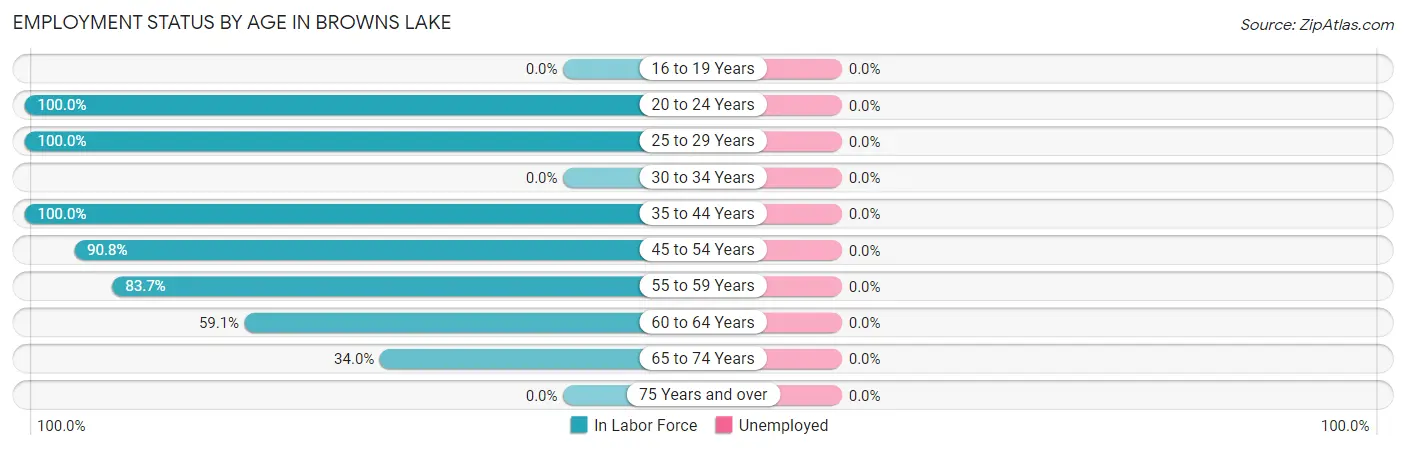 Employment Status by Age in Browns Lake