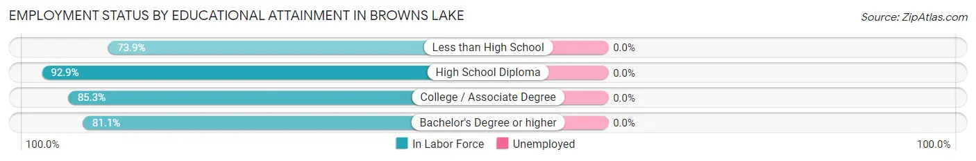 Employment Status by Educational Attainment in Browns Lake