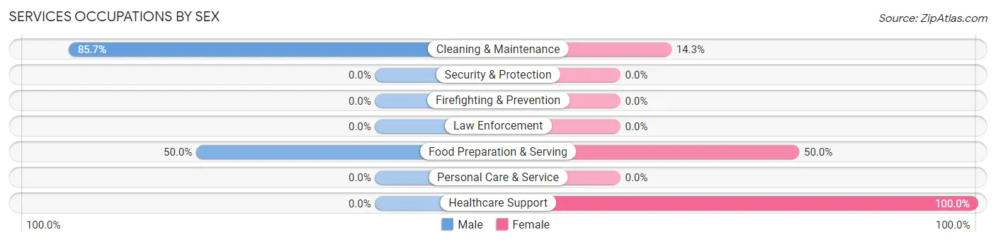 Services Occupations by Sex in Browntown