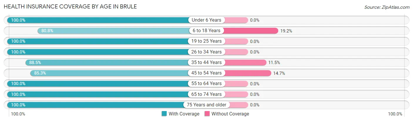 Health Insurance Coverage by Age in Brule