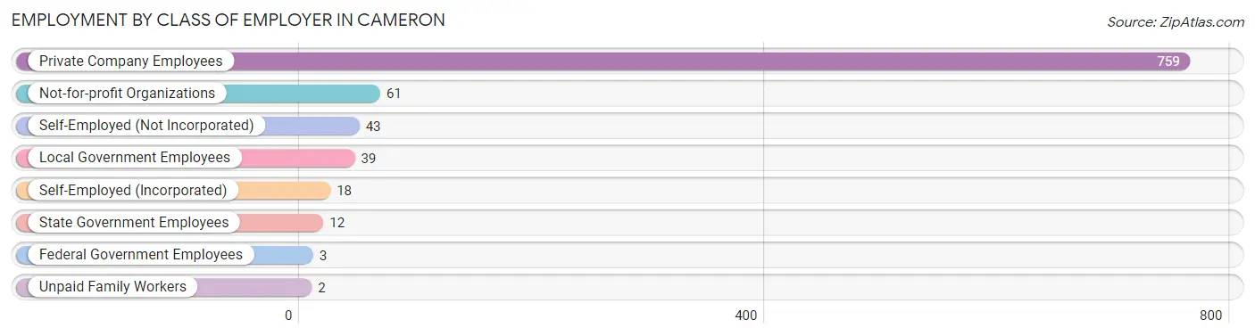 Employment by Class of Employer in Cameron