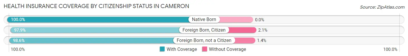 Health Insurance Coverage by Citizenship Status in Cameron