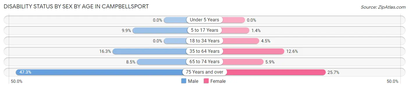 Disability Status by Sex by Age in Campbellsport