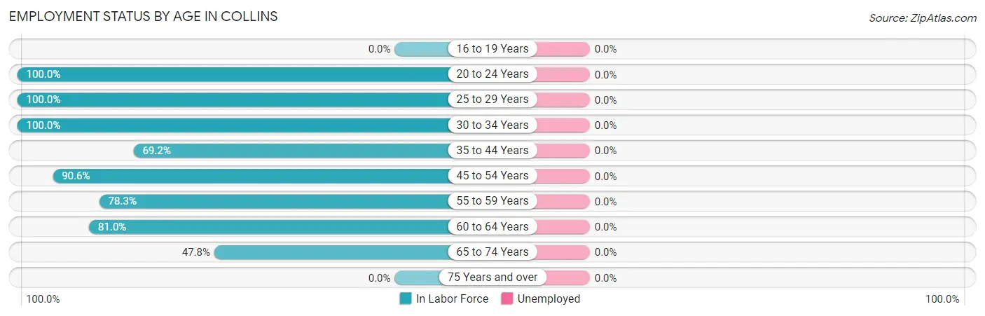 Employment Status by Age in Collins