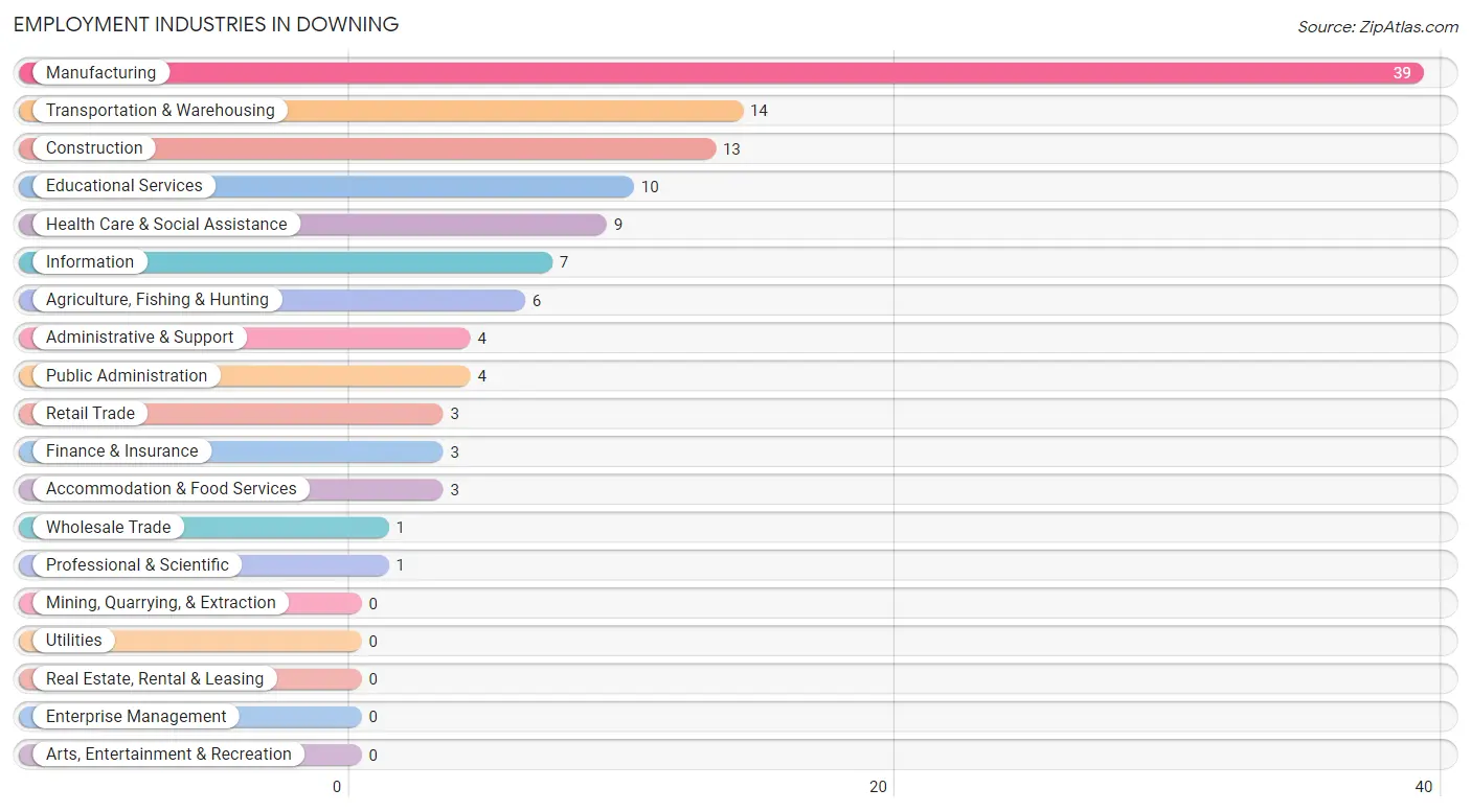 Employment Industries in Downing