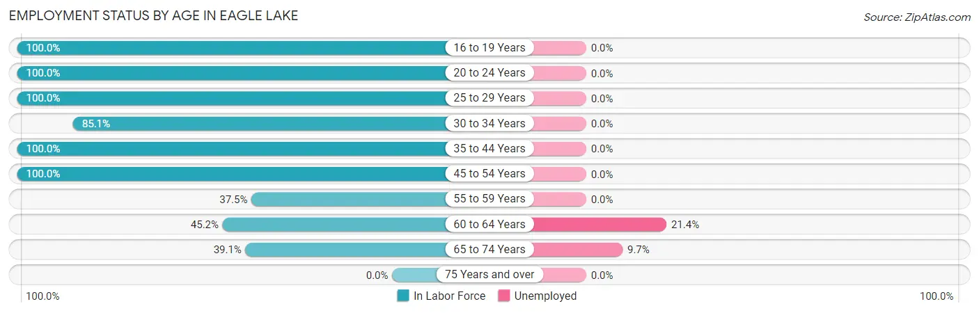 Employment Status by Age in Eagle Lake