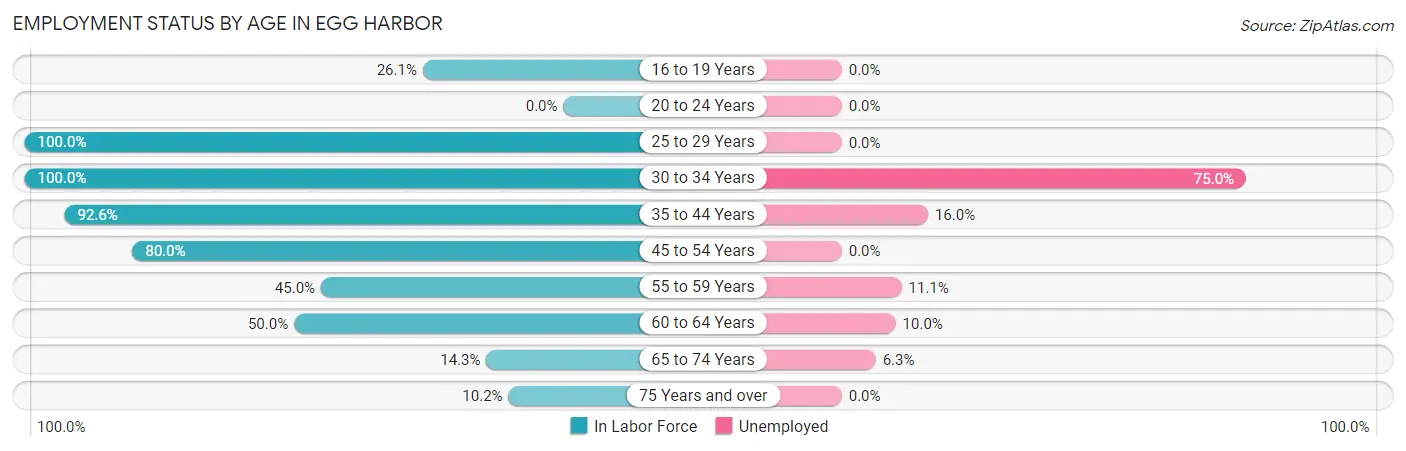 Employment Status by Age in Egg Harbor
