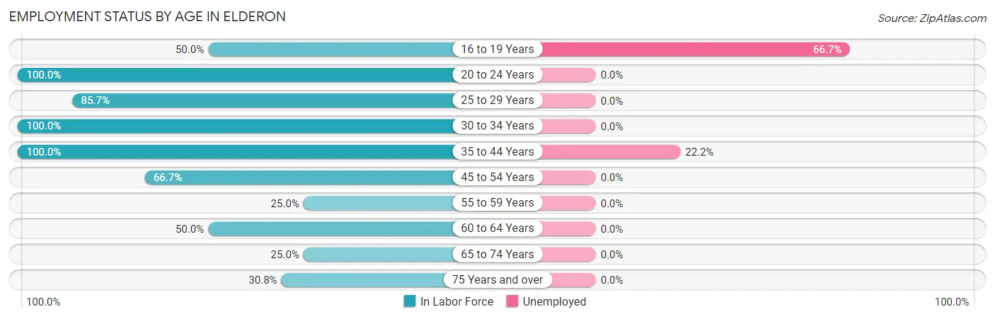 Employment Status by Age in Elderon