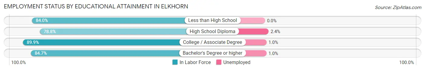 Employment Status by Educational Attainment in Elkhorn