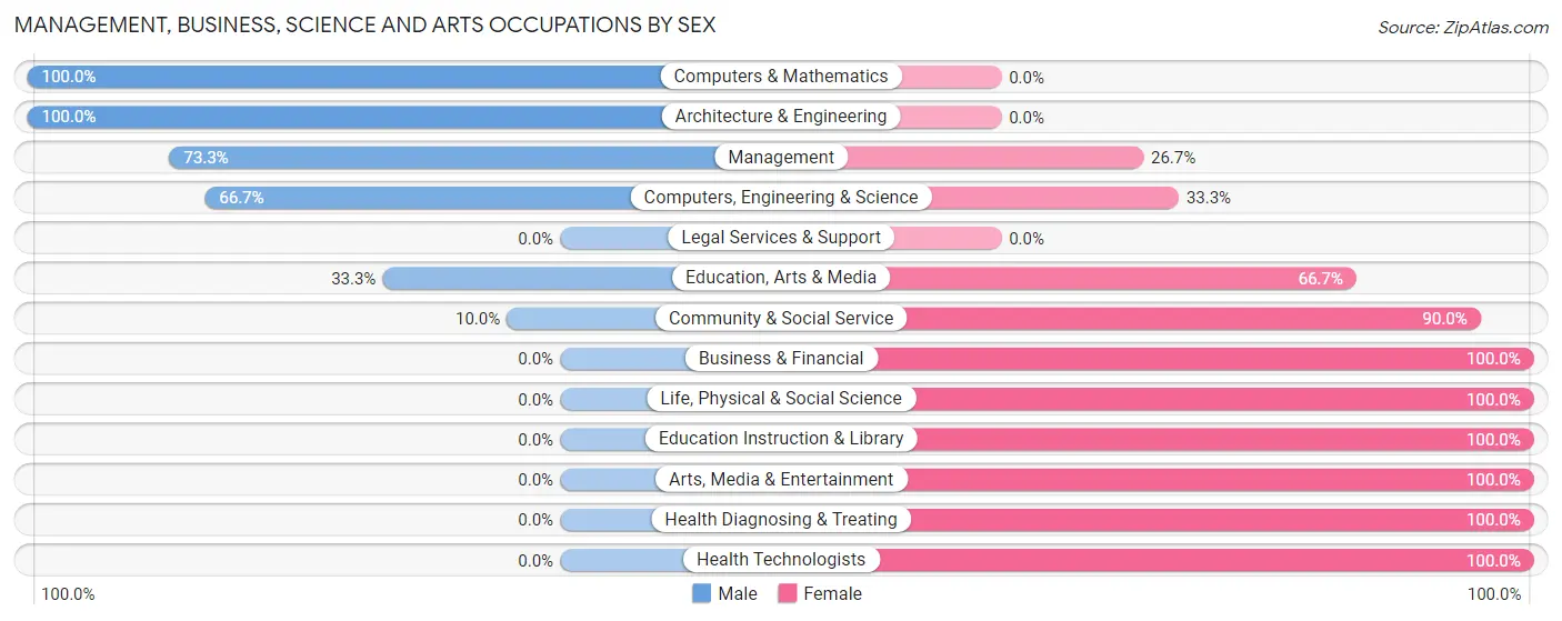 Management, Business, Science and Arts Occupations by Sex in Endeavor