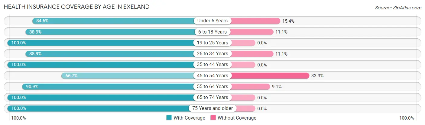 Health Insurance Coverage by Age in Exeland
