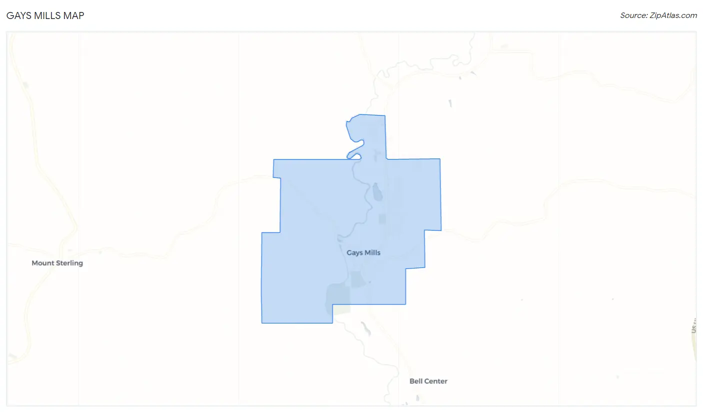 Gays Mills Map