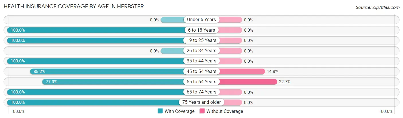 Health Insurance Coverage by Age in Herbster