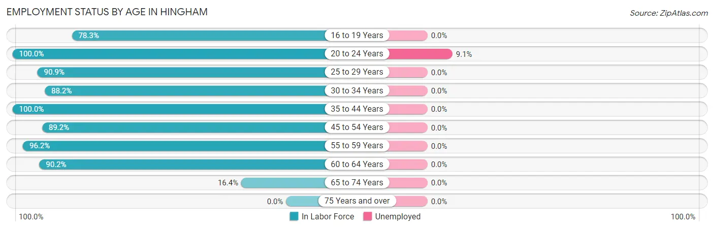 Employment Status by Age in Hingham