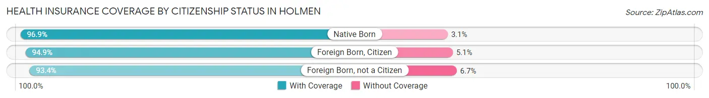 Health Insurance Coverage by Citizenship Status in Holmen