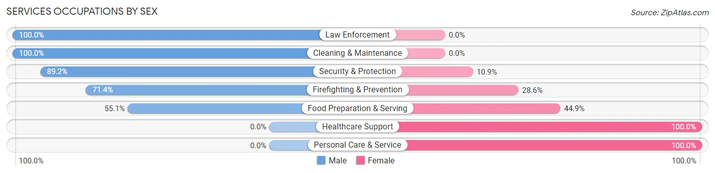 Services Occupations by Sex in Holmen