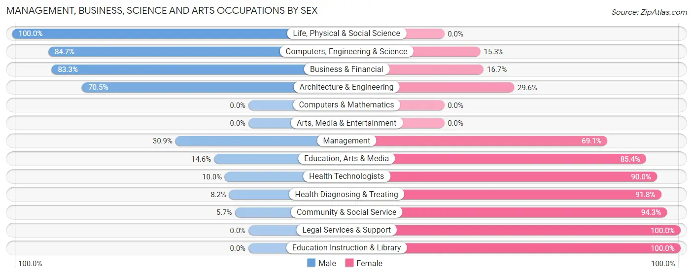 Management, Business, Science and Arts Occupations by Sex in Horicon