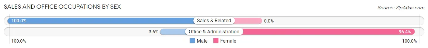 Sales and Office Occupations by Sex in Ironton